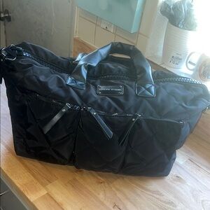 Adrienne Vittadini Black Quilted Carryall